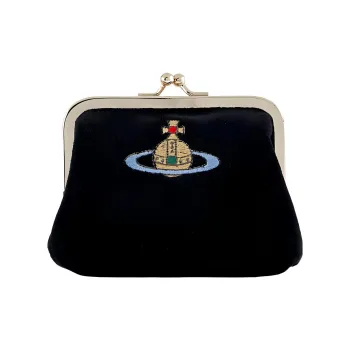 Vivienne Westwood Cotton Dumpling Bag Wallet Coin Purse Women's Black