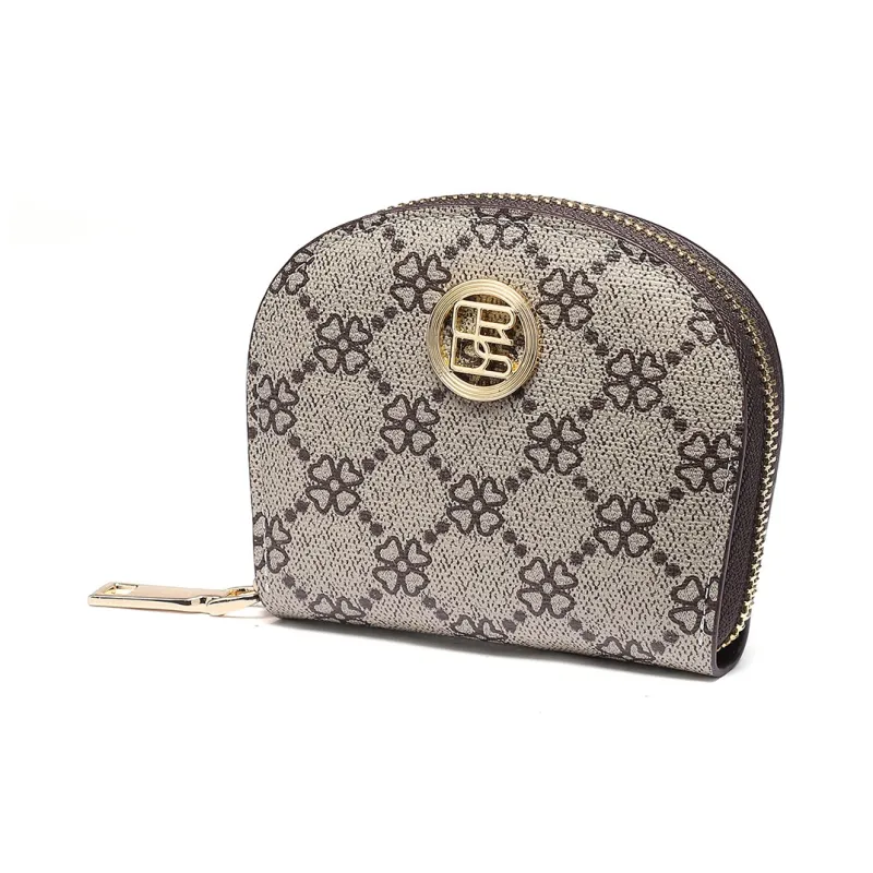 CORALDAISY PVC Coin Purse, Wallet, Small Bag, Card Holder Regular Unisex Coffee/Gray-6