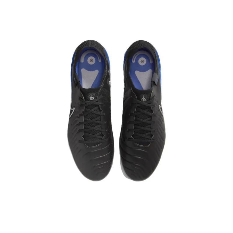 Nike Tiempo Legend 10 Anti Slip Wear Resistant Soccer Shoes Unisex Black Blue-2