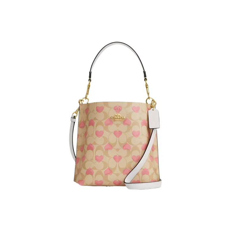 COACH Mollie PVC With Skin Bucket Bag, Shoulder Bag, Crossbody Bag, Handbag Medium Size Women's Khaki-1
