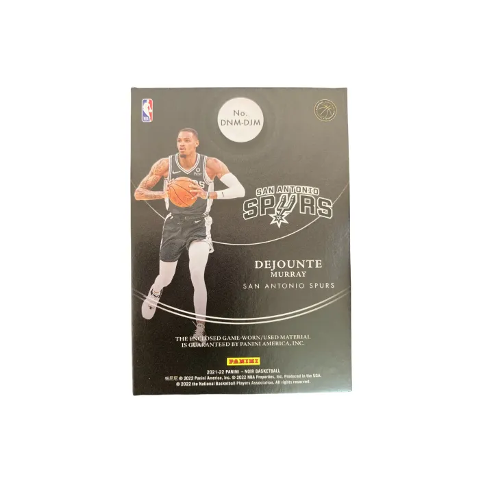 PANINI Dejounte Murray 2022 23 Spurs NOIR 12/25 Patch Game Used Jersey Player Card, Card Product Pass Sports Cards 1 Pc-1