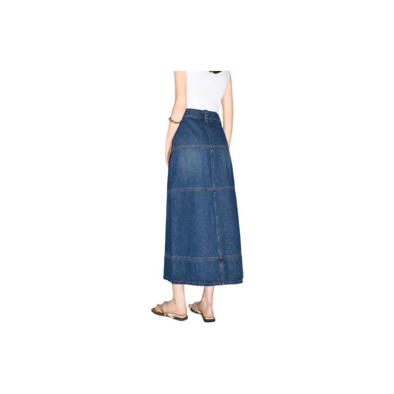 Bethine Denim Long Skirt Women's Dark Denim Blue-1
