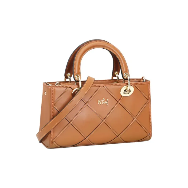 Why Cow Leather Lady Dior Bag, Shoulder Bag, Crossbody Bag, Handbag Medium Size Women's Caramel/Black-1