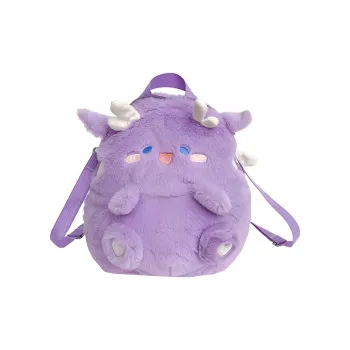 Carissa Plush Backpack Regular Unisex Pink/Blue/Yellow/Purple
