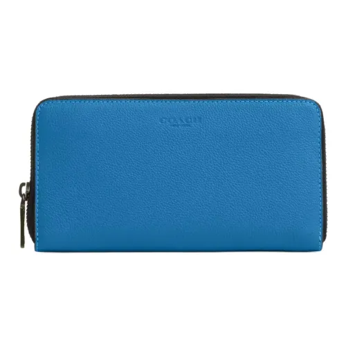 COACH Sports Calfskin Wallet Small Size Men's Blue