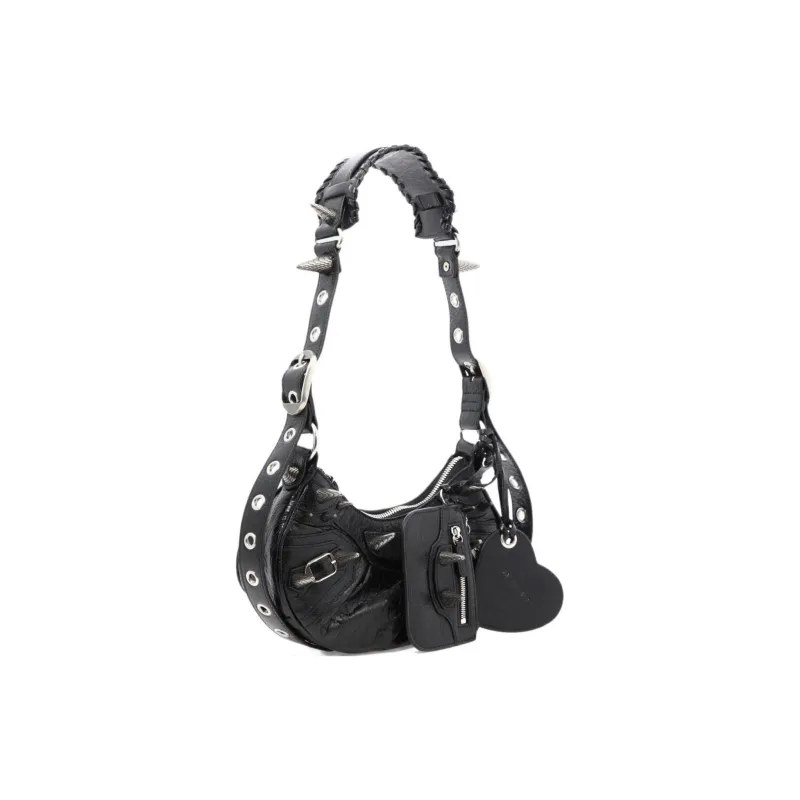 Balenciaga Le Cagole Lambskin Crossbody Bag, Shoulder Bag Mini Women's Black-1