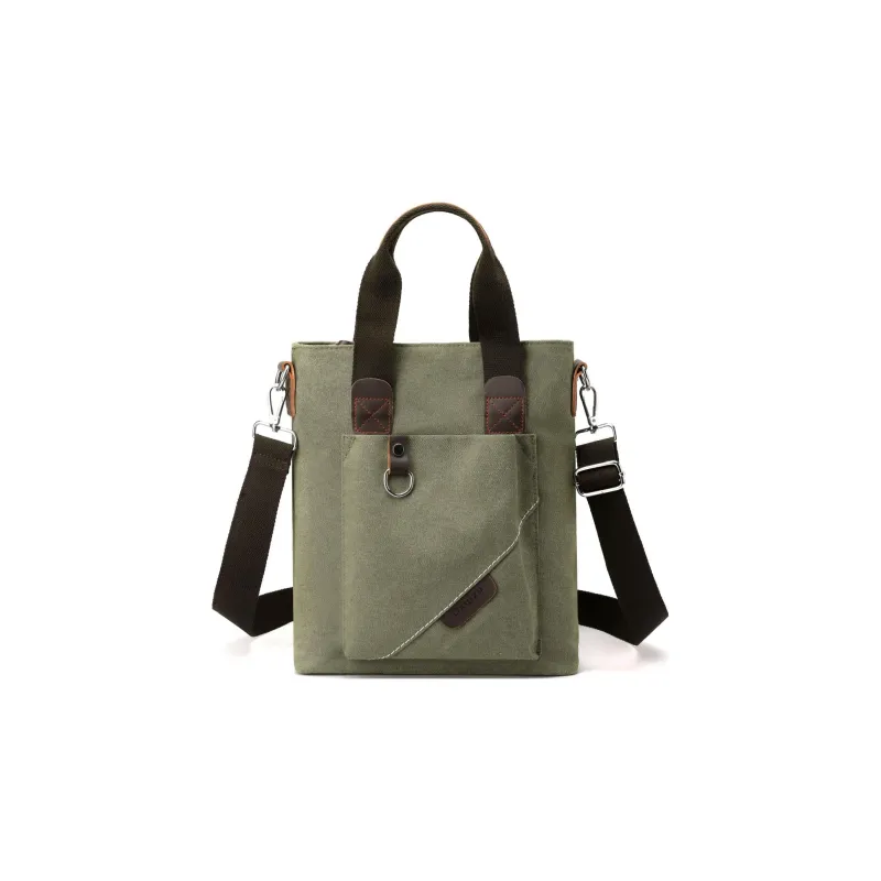 KAMLUI Canvas Canvas Bag Tote Bag Crossbody Bag Shoulder Bag Regular Unisex Black/Khaki/Coffee/-16
