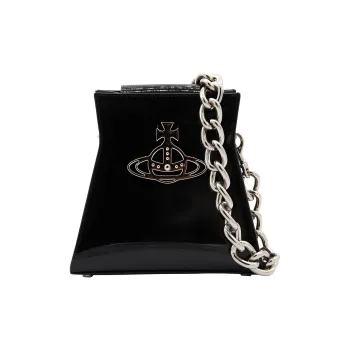 Vivienne Westwood KELLY Leather Shoulder Bag, Crossbody Bag, Handbag Tubas Women's Black