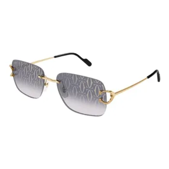 CARTIER Acetate Square Sunglasses Unisex Gold