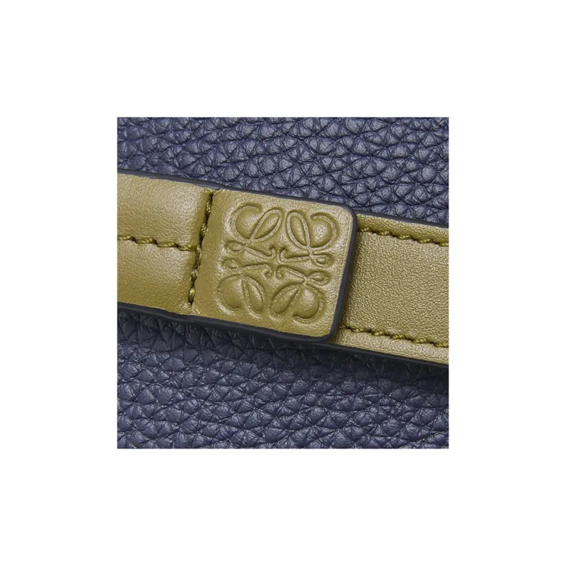LOEWE Soft Grain Calfskin Wallet Women's Abyss Blue & Olive Green-4