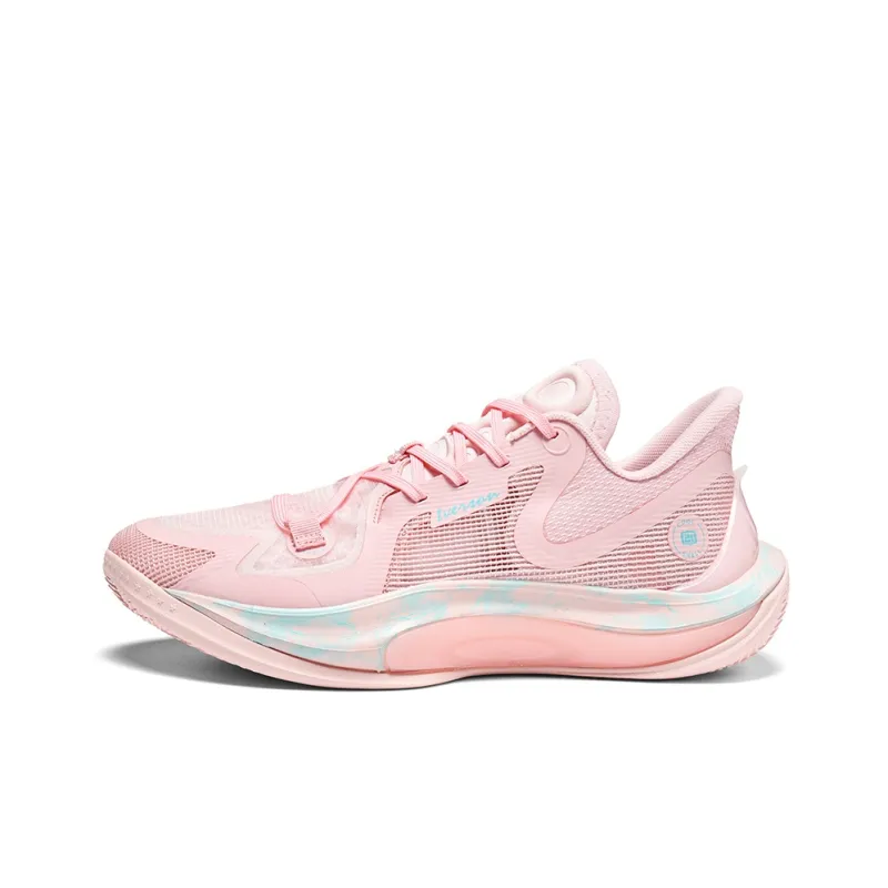 IVERSON Anti Slip Wear Resistant Low Top Basketball Shoes Unisex Soft Peach Pink Teal-0
