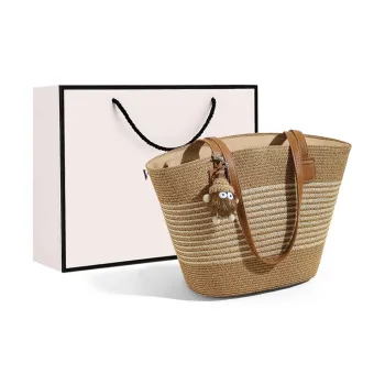 VINEY Fabric Handbag Shoulder Bag Tote Bucket Bag Large Size Women's Brown/Brown Black