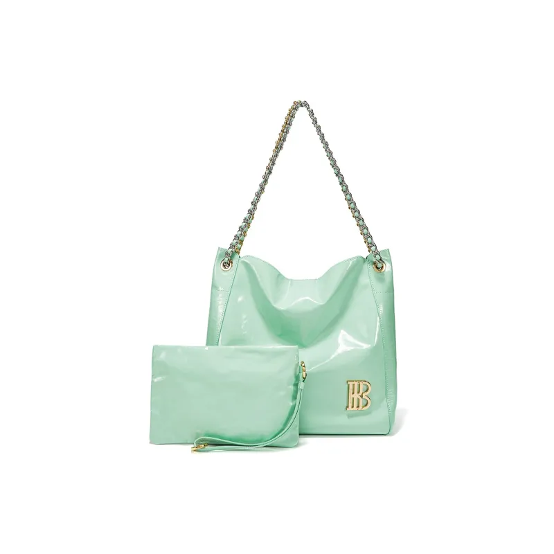 BOSSSUNWEN Italy Imports Cowhides Shoulder Bag Women's Silver/Lake Blue-6