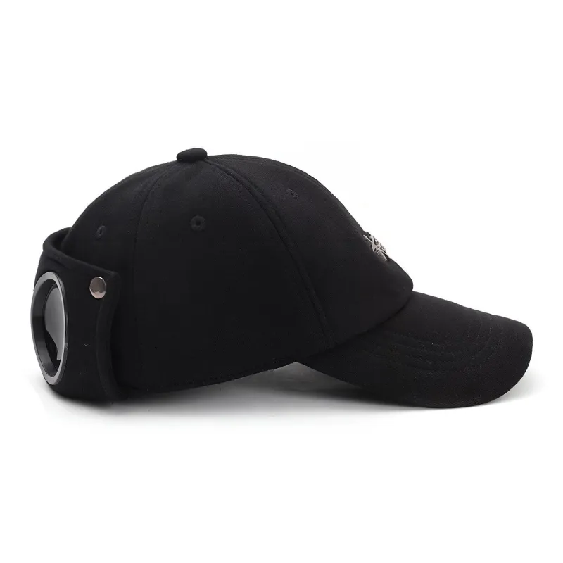 KENMO Cotton Polyester Blend Baseball Caps Unisex Black-4