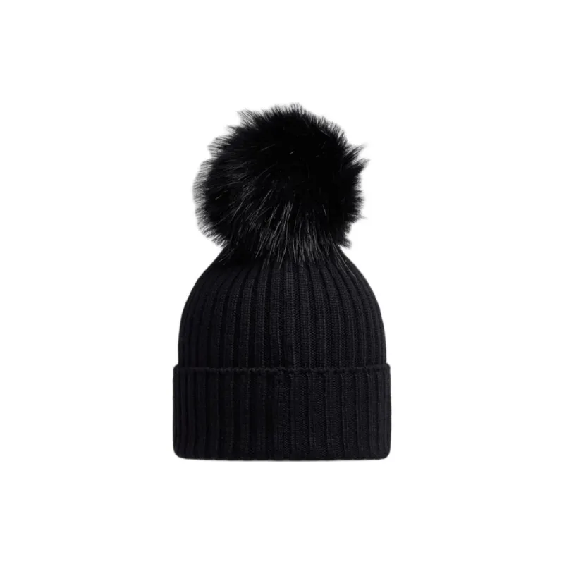 Moncler Logo Patch Pompom Beanie-1