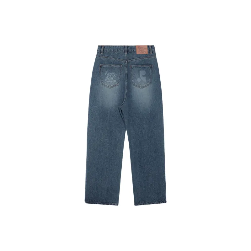 Rest&Recreation DESTROYED DENIM PANTS Jeans Unisex BLUE/Blue-1
