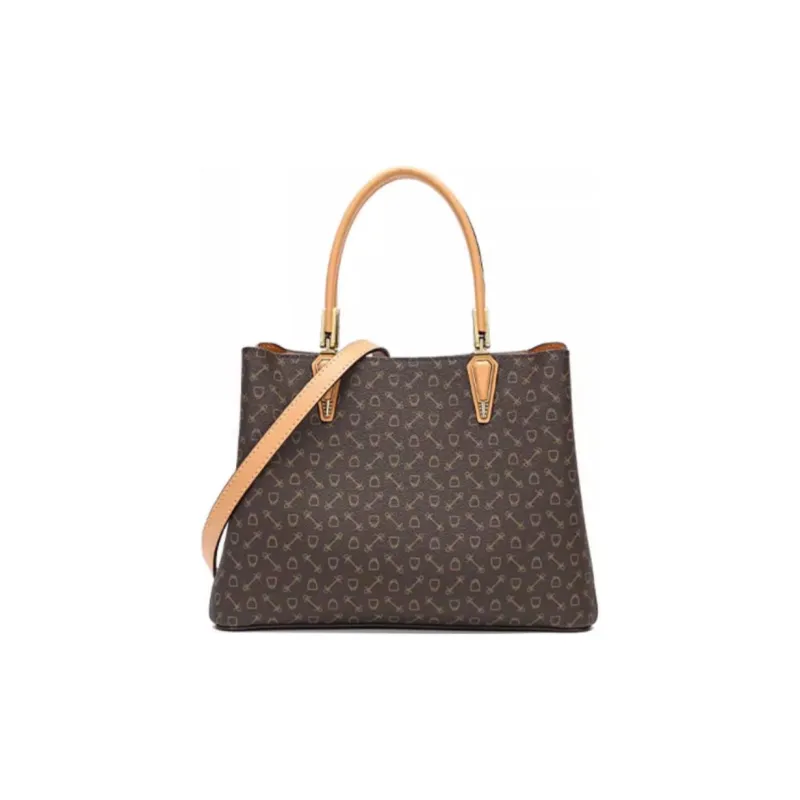 Why Artificial Leather Tote Bag, Shopping Bag, Shoulder Bag, Crossbody Bag, Handbag Medium Size Women's Coffee-3