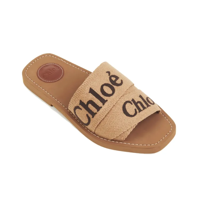 Chloe Woody Slide Slippers Women's Brown-2