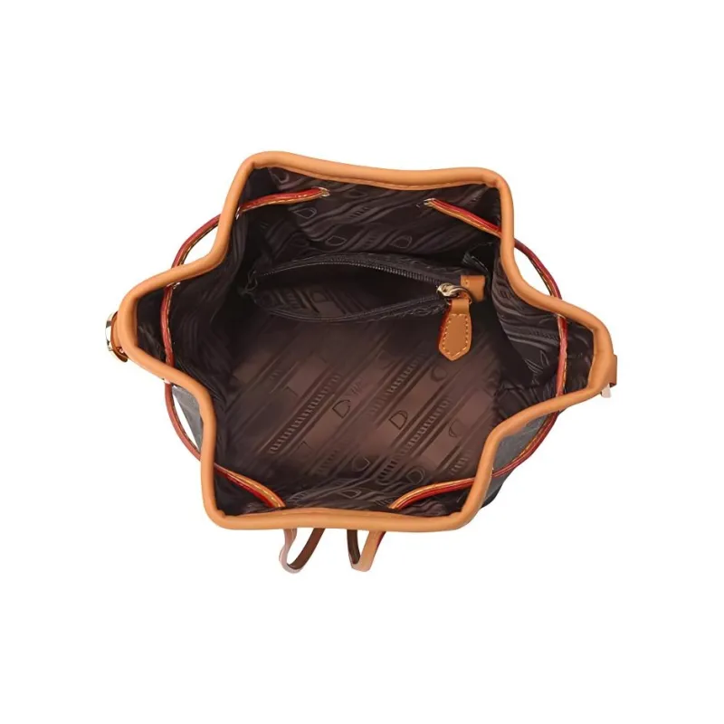 Why Artificial Leather Shoulder Bag Small Size Women's Apricot/Coffee/Coffee & Red-12