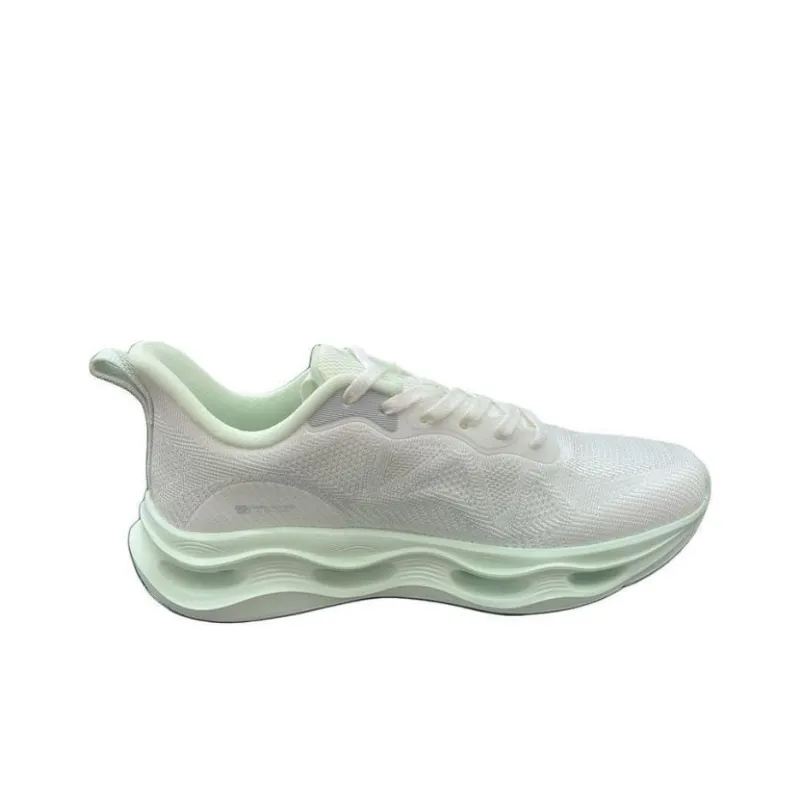 Erke Breathable Lightweight Low-Top Casual Running Shoes Women's White Green-1