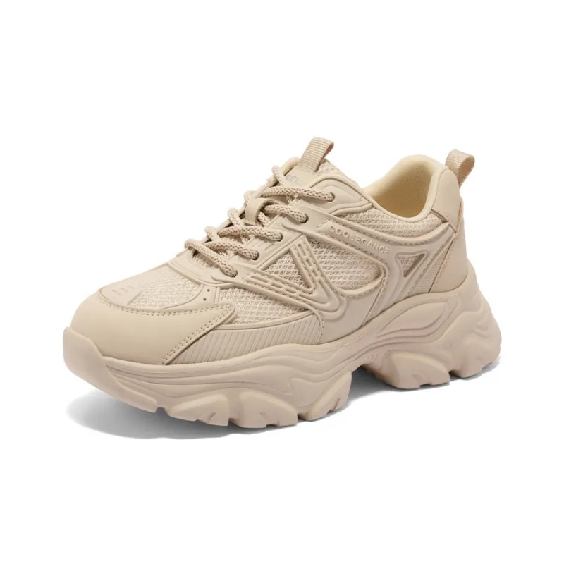 BELLE Anti-Slip Wear-Resistant Breathable Lightweight Height Increasing Low-Top Chunky Sneakers Women's-1