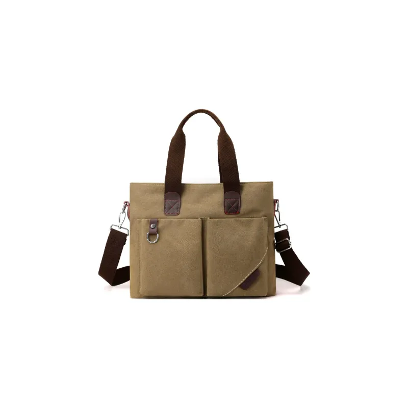 KAMLUI Canvas Canvas Bag Tote Bag Crossbody Bag Shoulder Bag Regular Unisex Black/Khaki/Coffee/-7