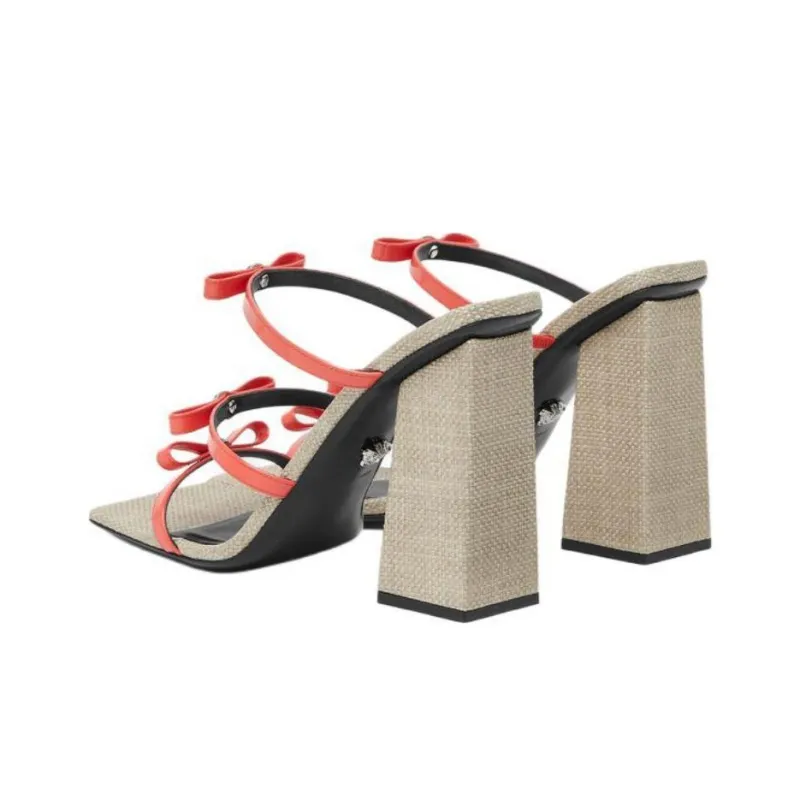 VERSACE Gianni Ribbon 95mm Sandals-3