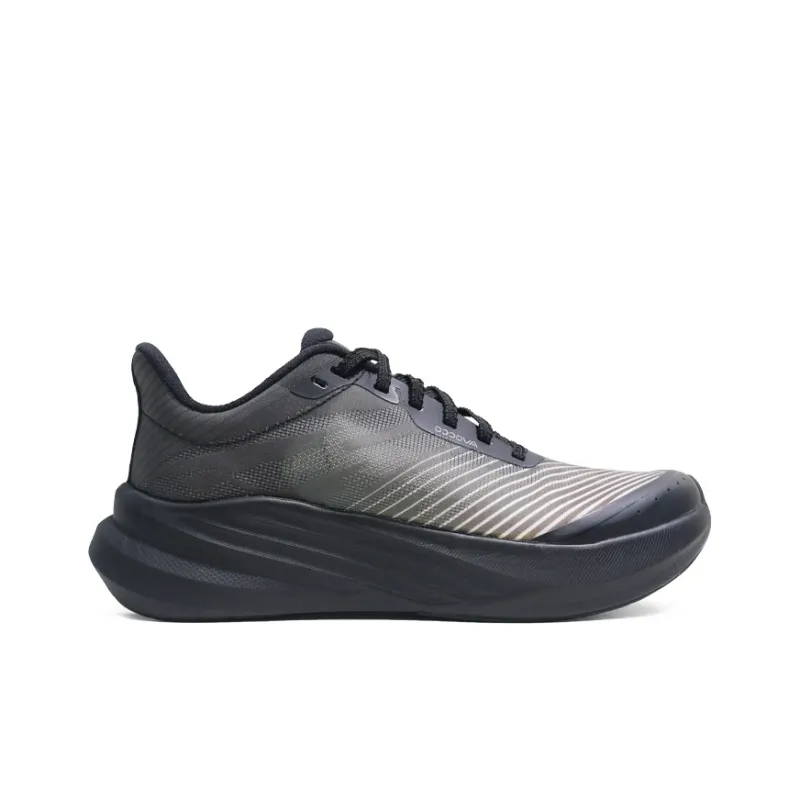AVOCCO Cushioning Breathable Coverage Low Top Running Shoes Unisex Burning Black-1