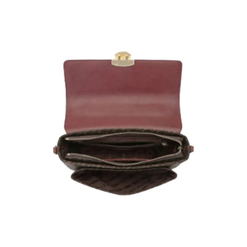 Why Artificial Leather Portable Crossbody Bag, Shoulder Bag Medium Size Women's Coffee & Burgundy-6