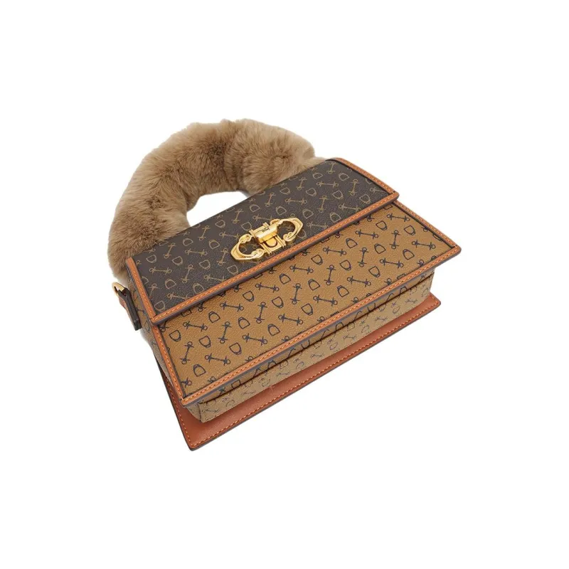 Why Artificial Leather Handbag, Shoulder Bag, Crossbody Bag Small Size Women's Coffee & Caramel/Coffee & Milk Tea-3