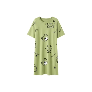 Mulong Family Nightgown Women's Yellow Green