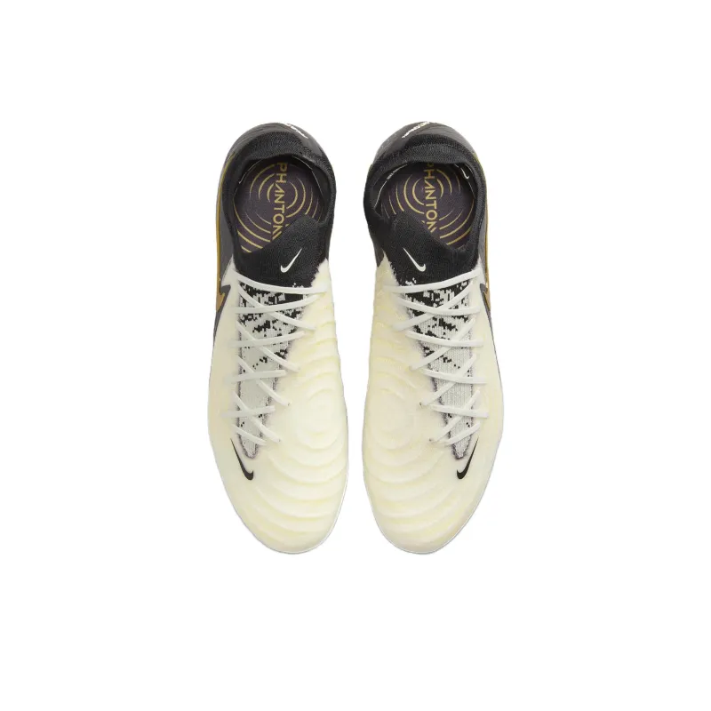 Nike Phantom GX SG Soft Ground Anti Slip Wear Resistant Soccer Shoes Unisex White Gold Black-3
