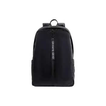 Granite Gear Eco Friendly RPET Recycled Material Leather Film Backpack Unisex Black