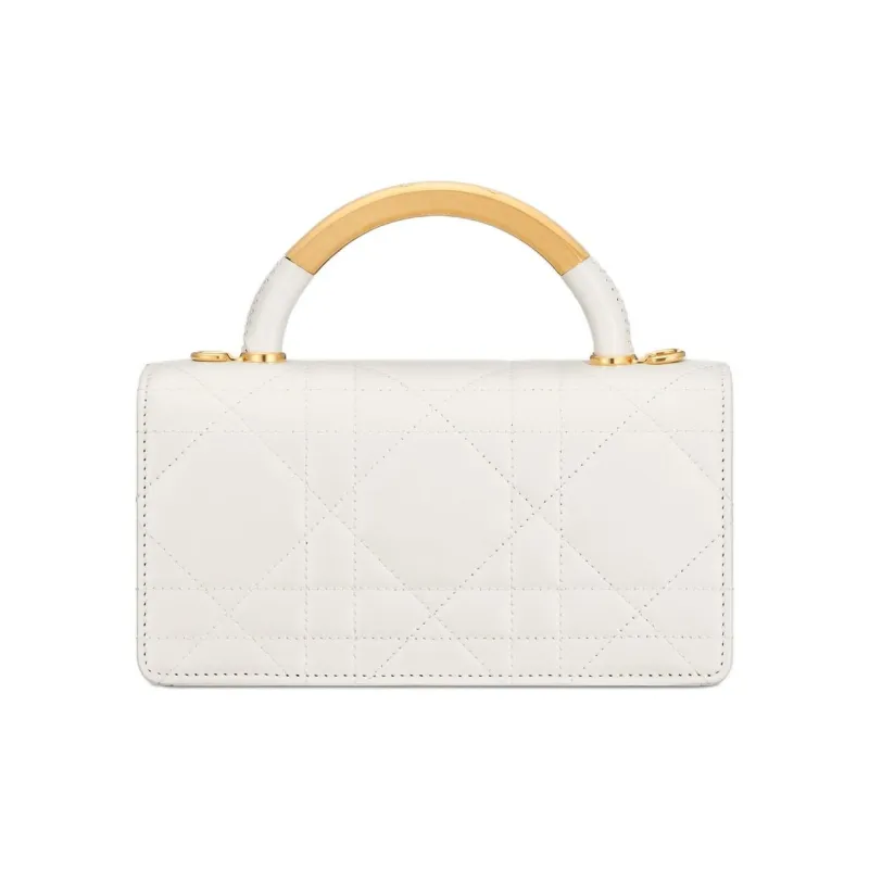 DIOR Cow Leather Shoulder Bag, Crossbody Bag, Handbag Mini Women's Milk White-2