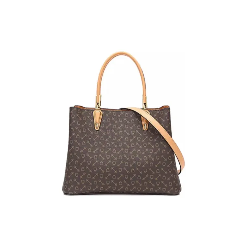 Why Artificial Leather Tote Bag, Shopping Bag, Shoulder Bag, Crossbody Bag, Handbag Medium Size Women's Coffee-0