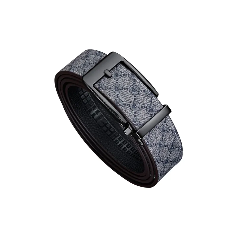 WilliamPOLO Outer PVC/Bottom Cow Leather Leather Belts Men's 3.5cm Width-3