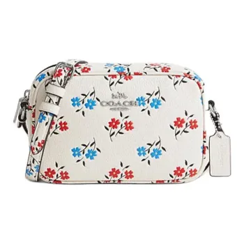 COACH Jamie Canvas With Leather Camera Bag Shoulder Bag Crossbody Bag Small Size Women's White Lime Multicolor