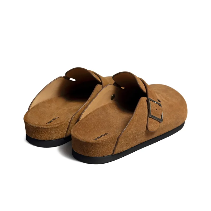 THOM WILLS Wrap toe Slippers Unisex Dark Brown-3