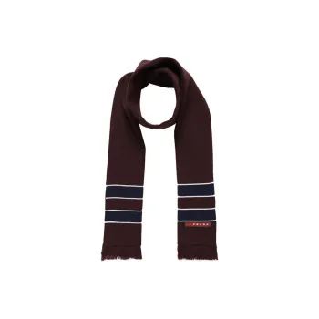 PRADA Knit Scarves Unisex Brown