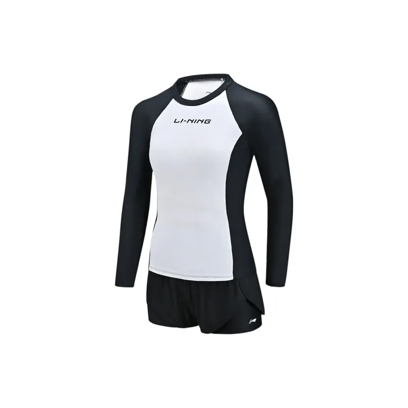 LiNing Two Piece Swimsuit Women's Black/Standard White-5