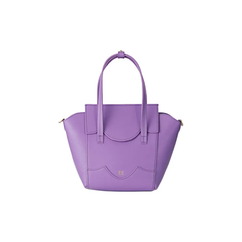 ANNALOCH Cow Leather Handbag Medium Size Women's Black/Milk Peach/Ice Blue/Amethyst/Flamingo Pink-8