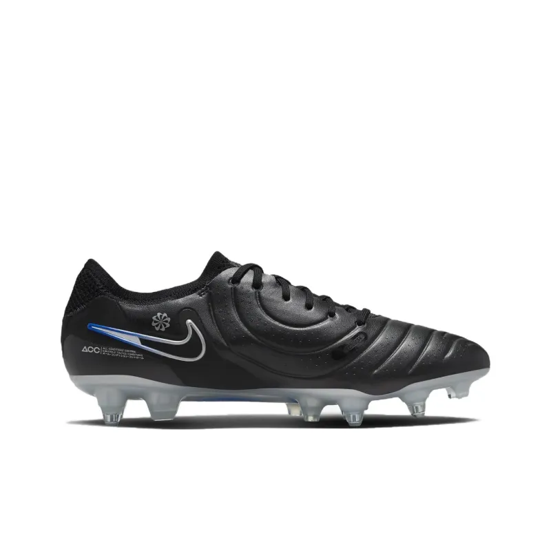Nike Tiempo Legend 10 Anti Slip Wear Resistant Soccer Shoes Unisex Black Blue-1