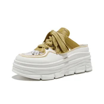 Little Red Man Squishy And Bouncy Feeling Closed Toe Mules Height Increasing Lightweight Low-Top Casual Shoes Women's