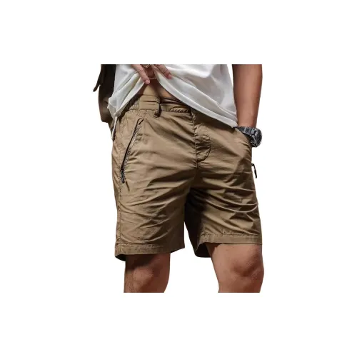 Seasonal Words Casual Shorts Men Khaki