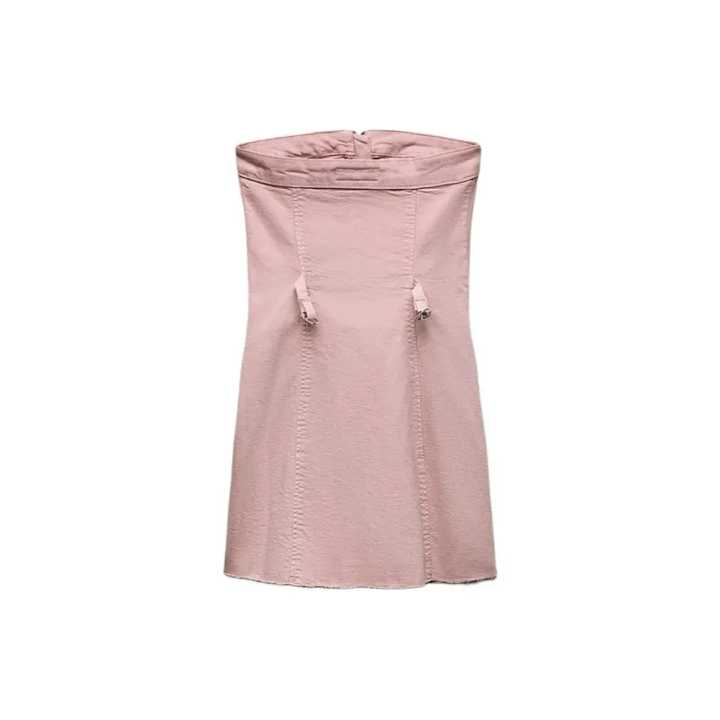 ZARA Sleeveless Dress Women's Pink-1