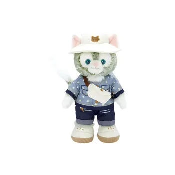 Disney Gelatoni Shanghai Disney 2024 Duffy Denim Style Dolls Plush Doll 19cm Height