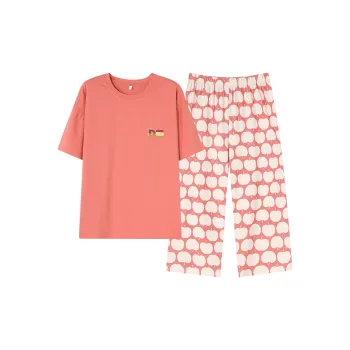 The Story Of The Flower Season Pajama Set Women's Orange Red
