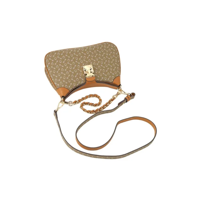 Why Artificial Leather Handbag, Shoulder Bag Medium Size Women's Milk Tea/Coffee & Black-3