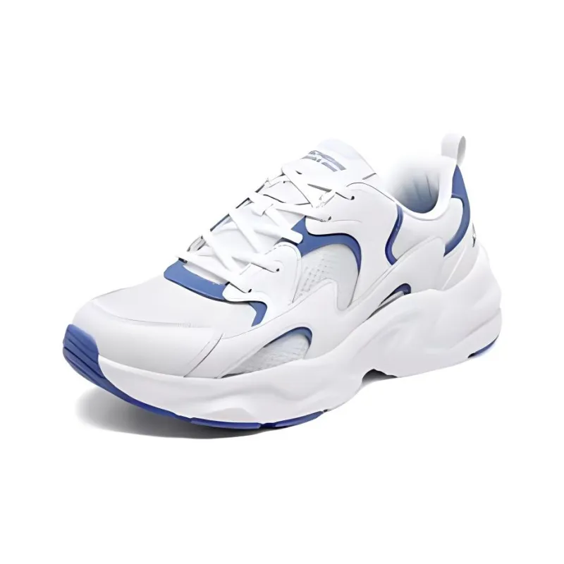 Skechers DLITES Wear Resistant Cushioning Breathable Lightweight Low Top Chunky Sneakers Men's Blue White-2