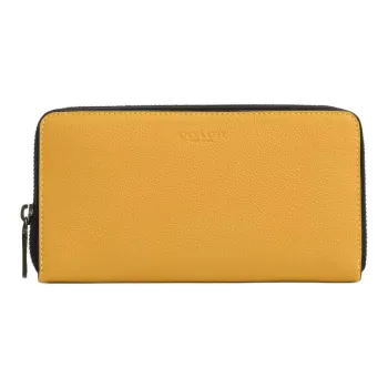 COACH Accordion Wallet Sports Calfskin Wallet Small Size Men's Honeycomb Yellow